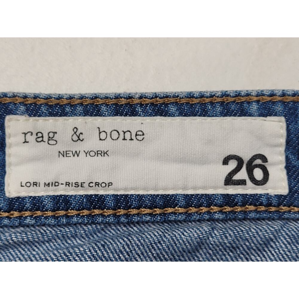 rag & bone Lori Mid-rise Crop Medium Wash Jeans Women's Sz 26 - Picture 7 of 9